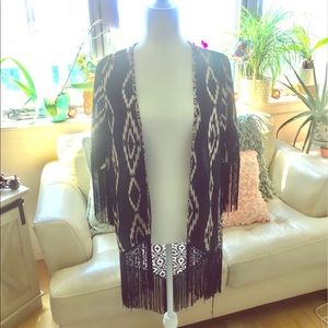 Geometric Fringe Kimono
